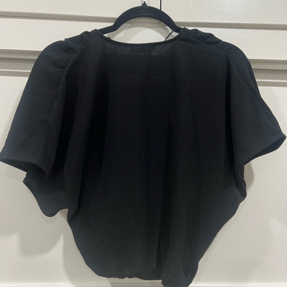 Brand New Zara Black Draped Blouse - Picture 3 of 3